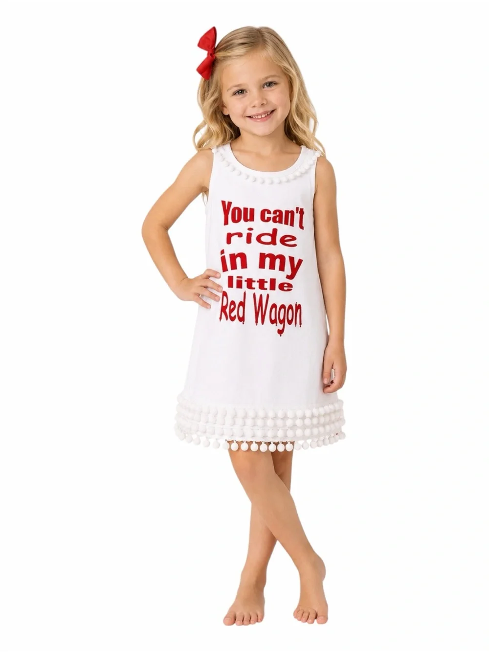 Chasing Fireflies 2012 Little Red Wagon Pom Pom Dress Girls 6